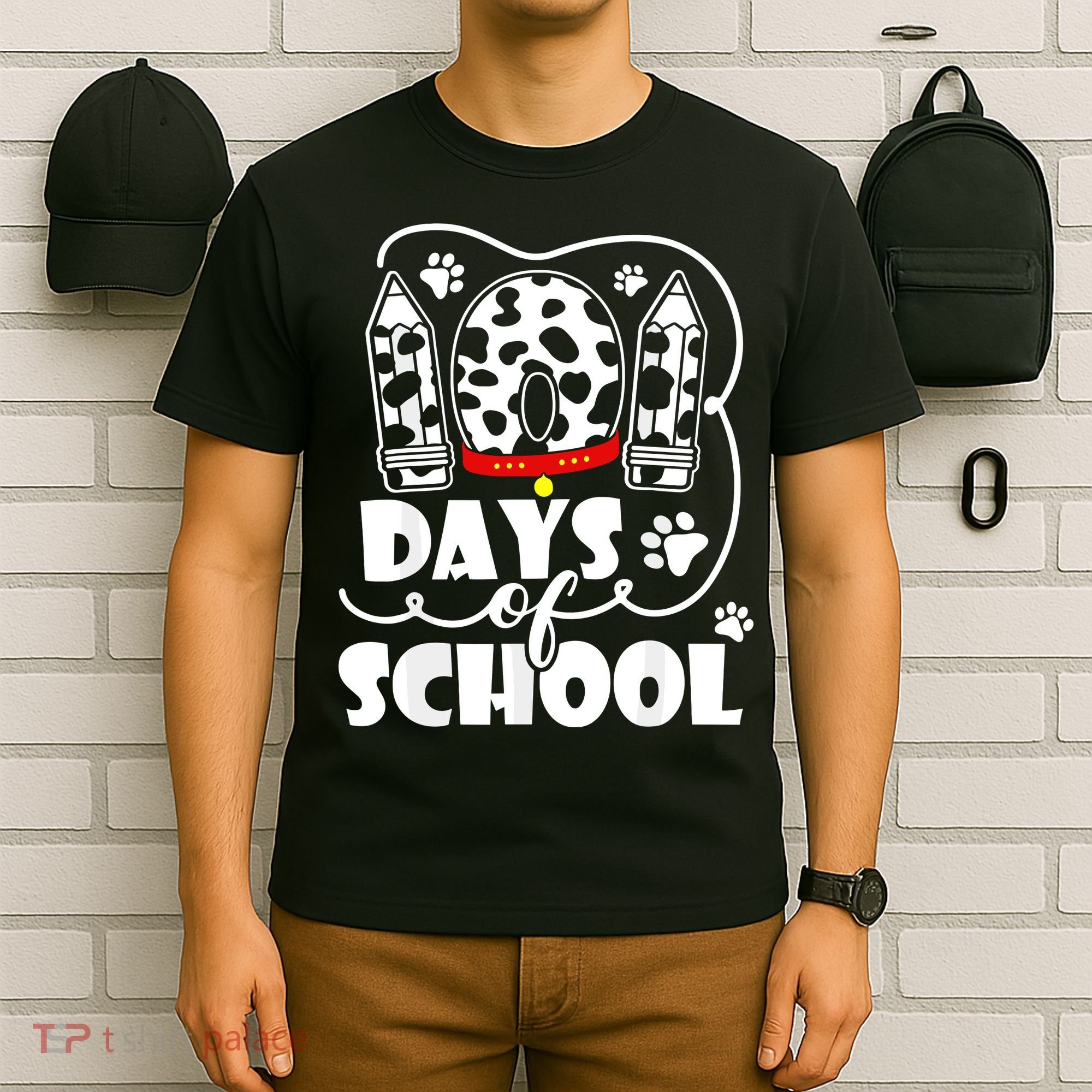 101 Days Of School Dalmatian Dog 100 Days Smarter T-Shirt