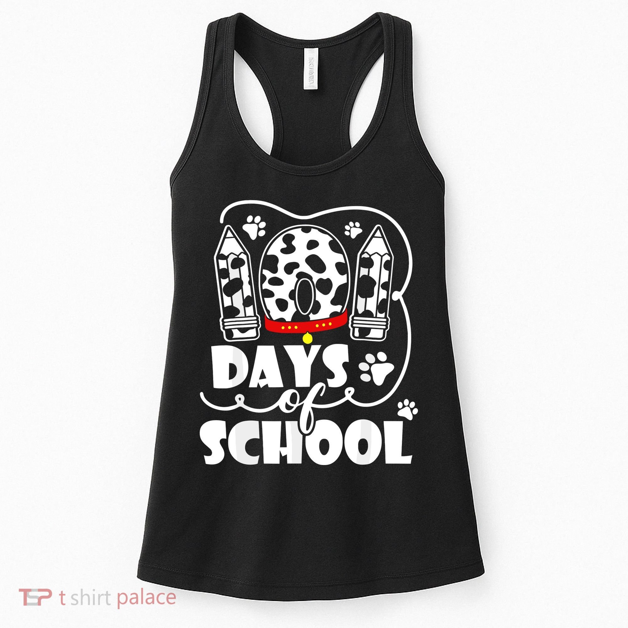 101 Days Of School Dalmatian Dog 100 Days Smarter Women's Tank Top