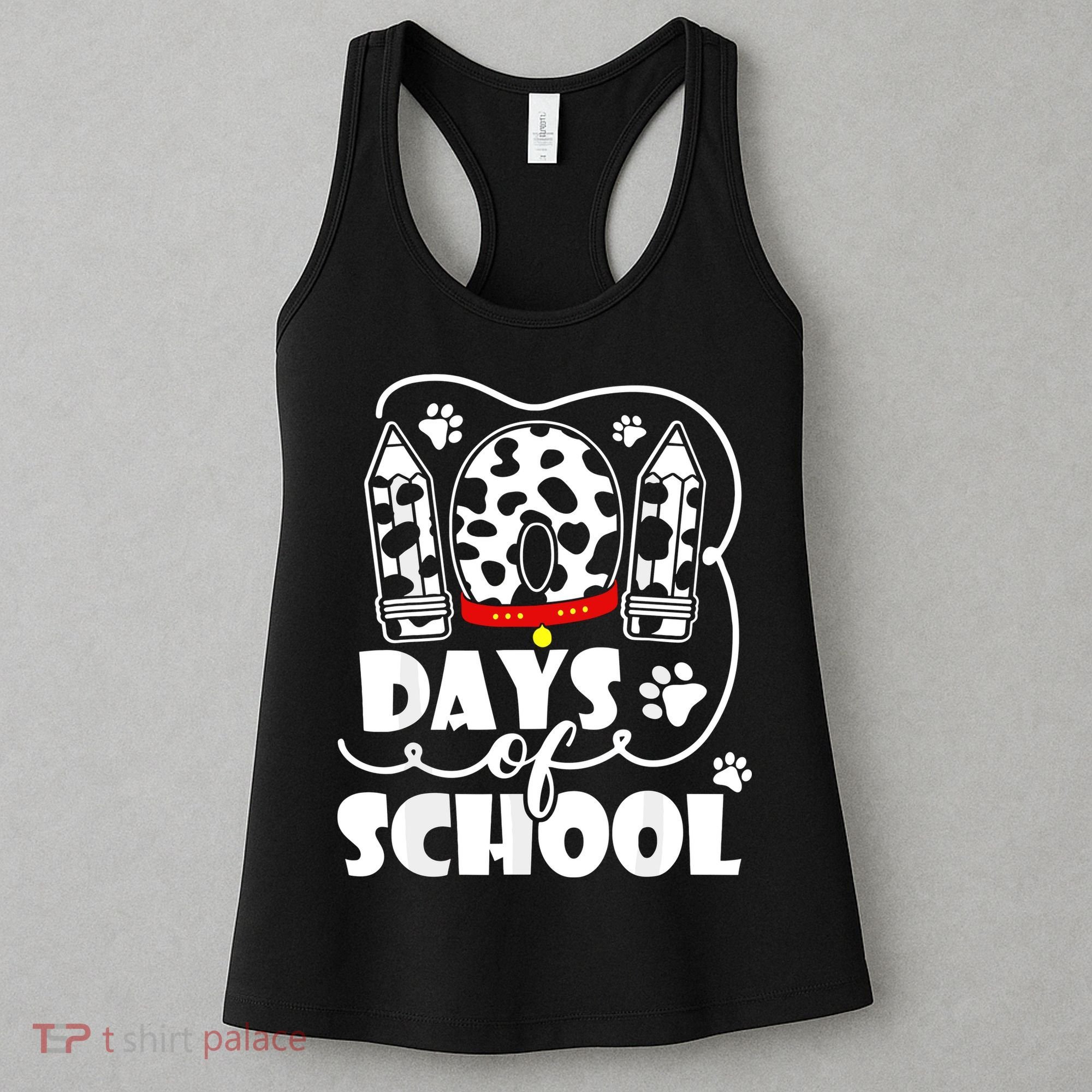 101 Days Of School Dalmatian Dog 100 Days Smarter Women's Tank Top
