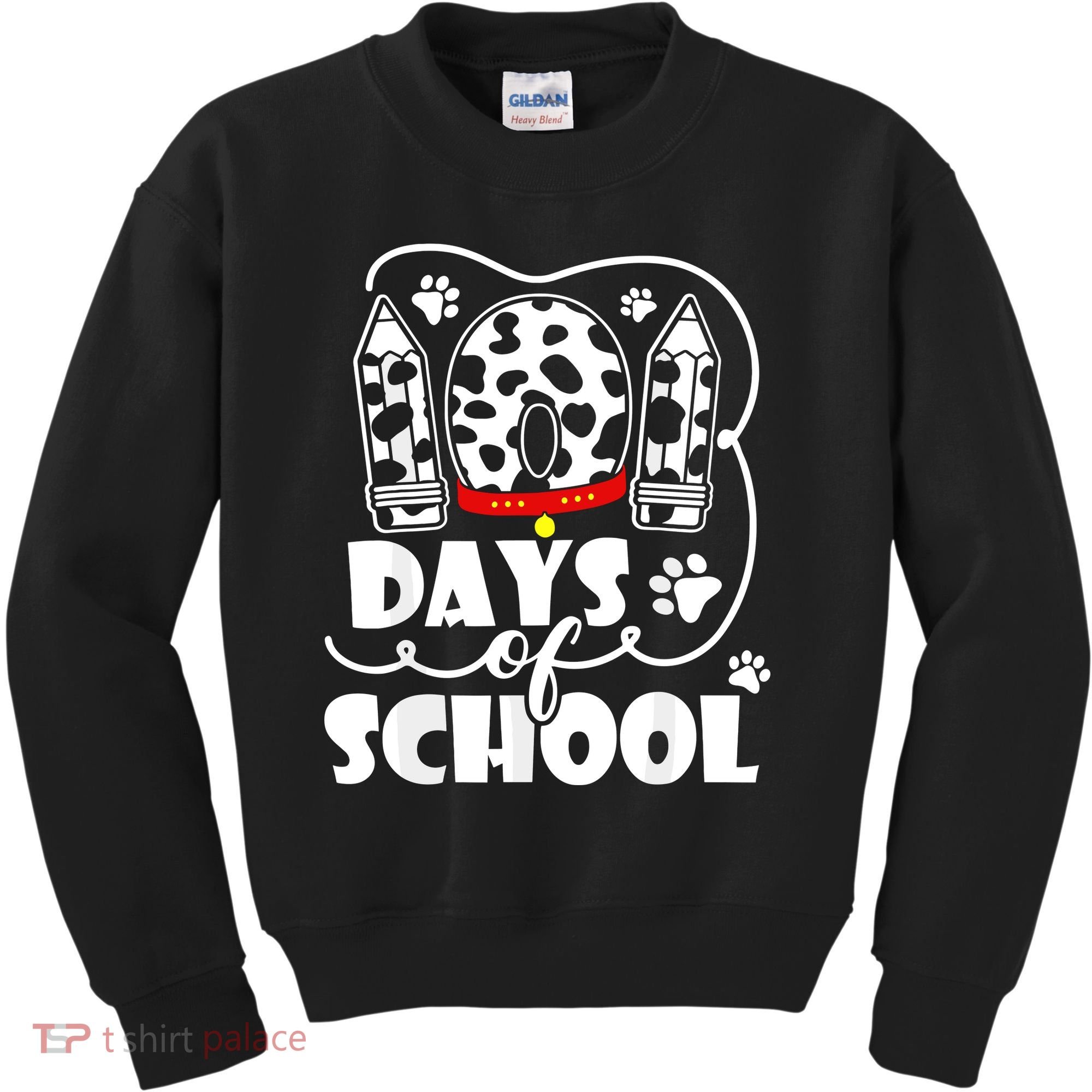 101 Days Of School Dalmatian Dog 100 Days Smarter Kids Sweatshirt