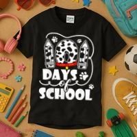 101 Days Of School Dalmatian Dog 100 Days Smarter Kids T-Shirt thumb 3