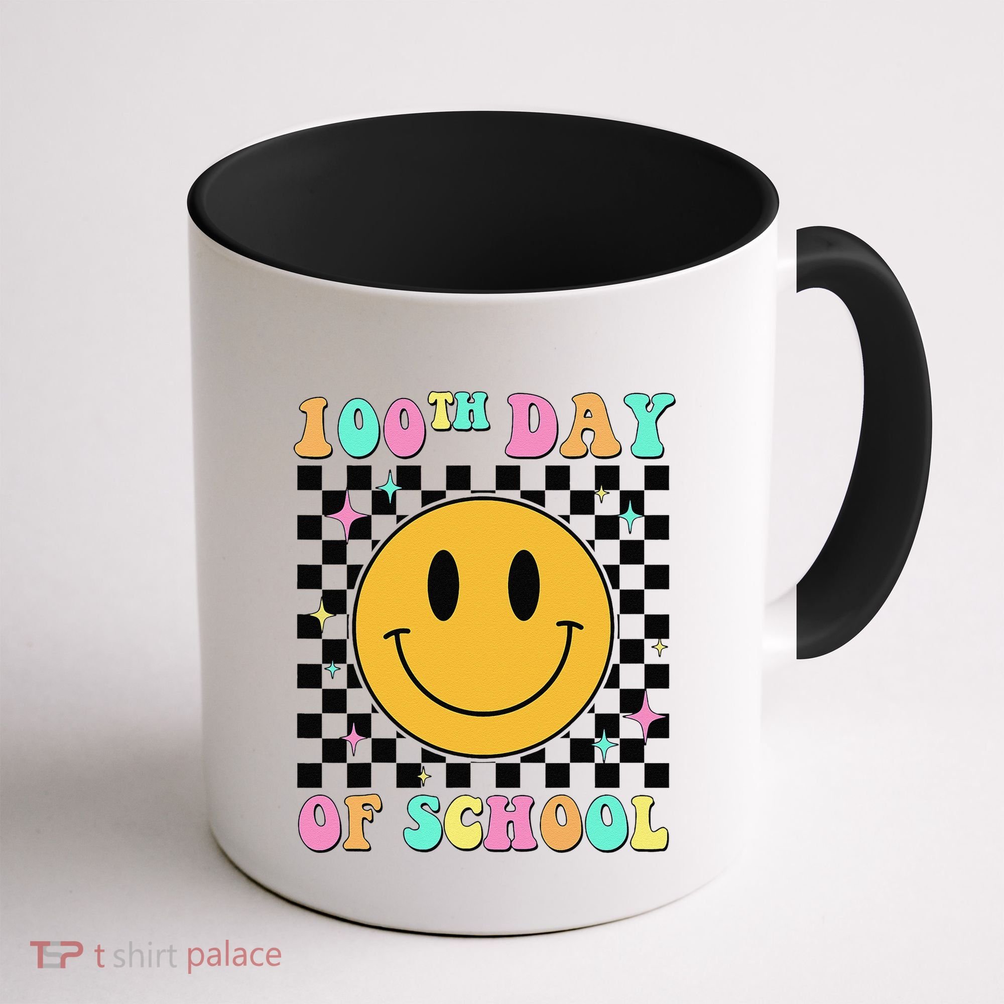 100th Day Of School Vibes Funny Smile Face 100 Days School Coffee Mug