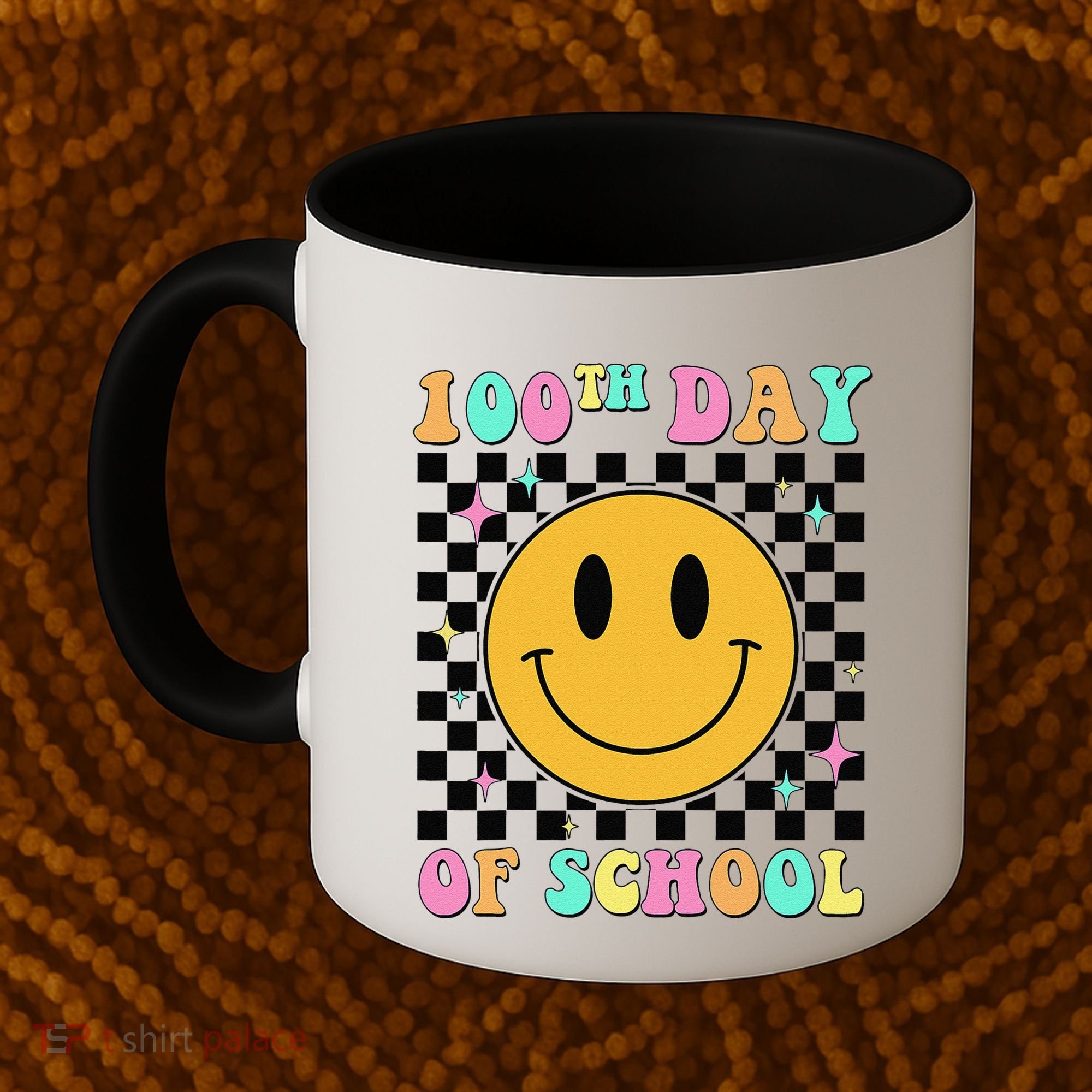 100th Day Of School Vibes Funny Smile Face 100 Days School Coffee Mug
