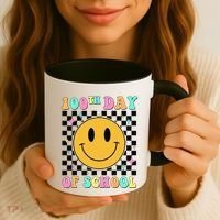 100th Day Of School Vibes Funny Smile Face 100 Days School Coffee Mug thumb 3