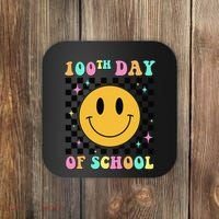 100th Day Of School Vibes Funny Smile Face 100 Days School Coaster thumb 0