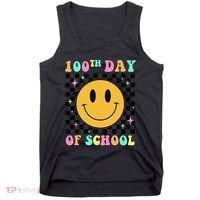 100th Day Of School Vibes Funny Smile Face 100 Days School Tank Top thumb 0