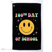 100th Day Of School Vibes Funny Smile Face 100 Days School Golf Towel thumb 0