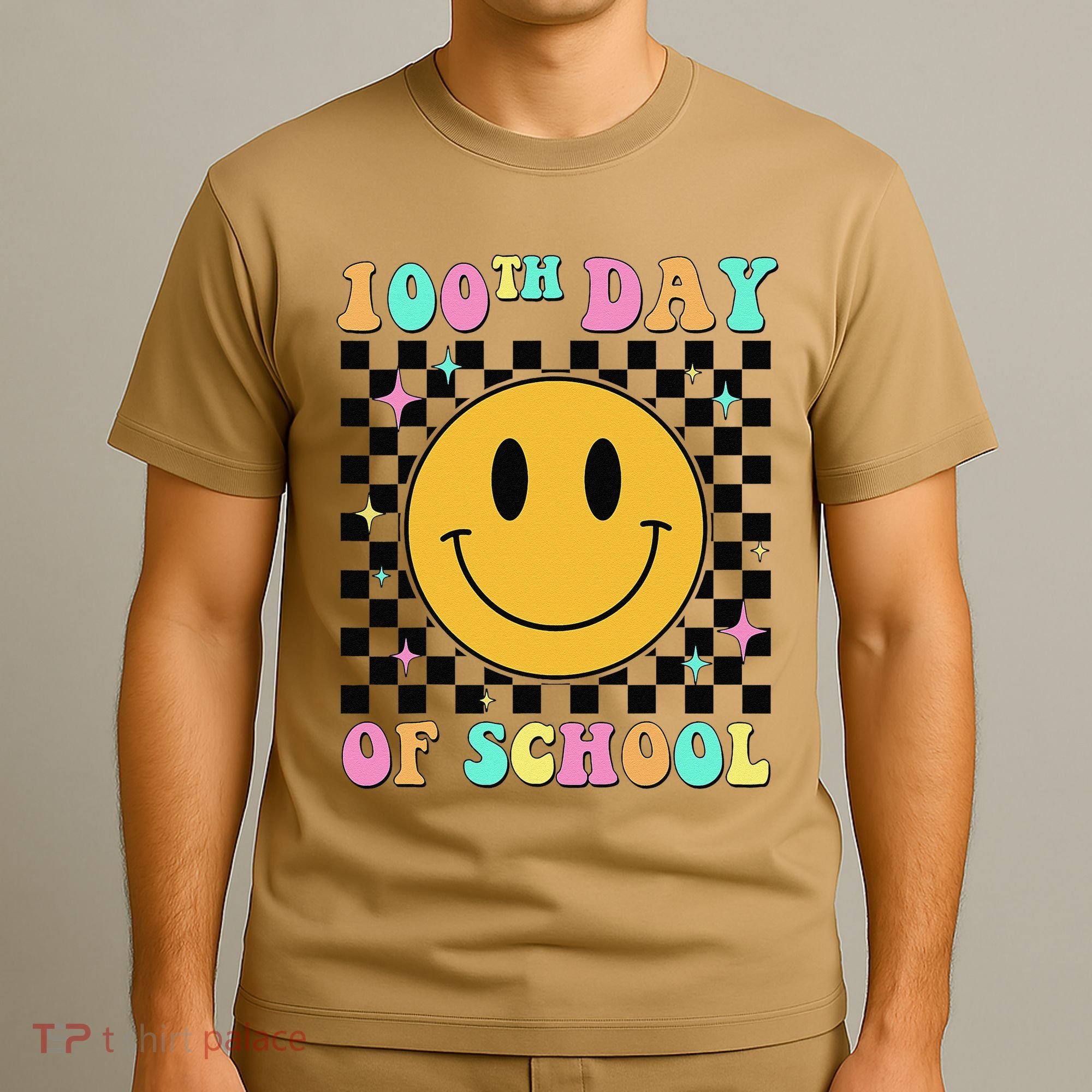 100th Day Of School Vibes Funny Smile Face 100 Days School T-Shirt
