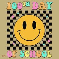100th Day Of School Vibes Funny Smile Face 100 Days School T-Shirt thumb 7
