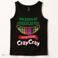100 Days Of Kindergarten Got Me Feeling Cray Cray Tank Top thumb 2