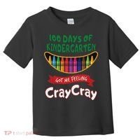 100 Days Of Kindergarten Got Me Feeling Cray Cray Toddler T-Shirt thumb 0