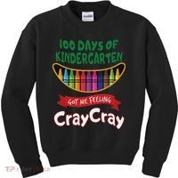 100 Days Of Kindergarten Got Me Feeling Cray Cray Kids Sweatshirt thumb 0