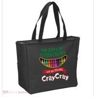 100 Days Of Kindergarten Got Me Feeling Cray Cray Tote Bag thumb 2