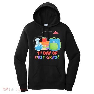 1st Day Of First Grade Cute Back To School Women's Hoodie