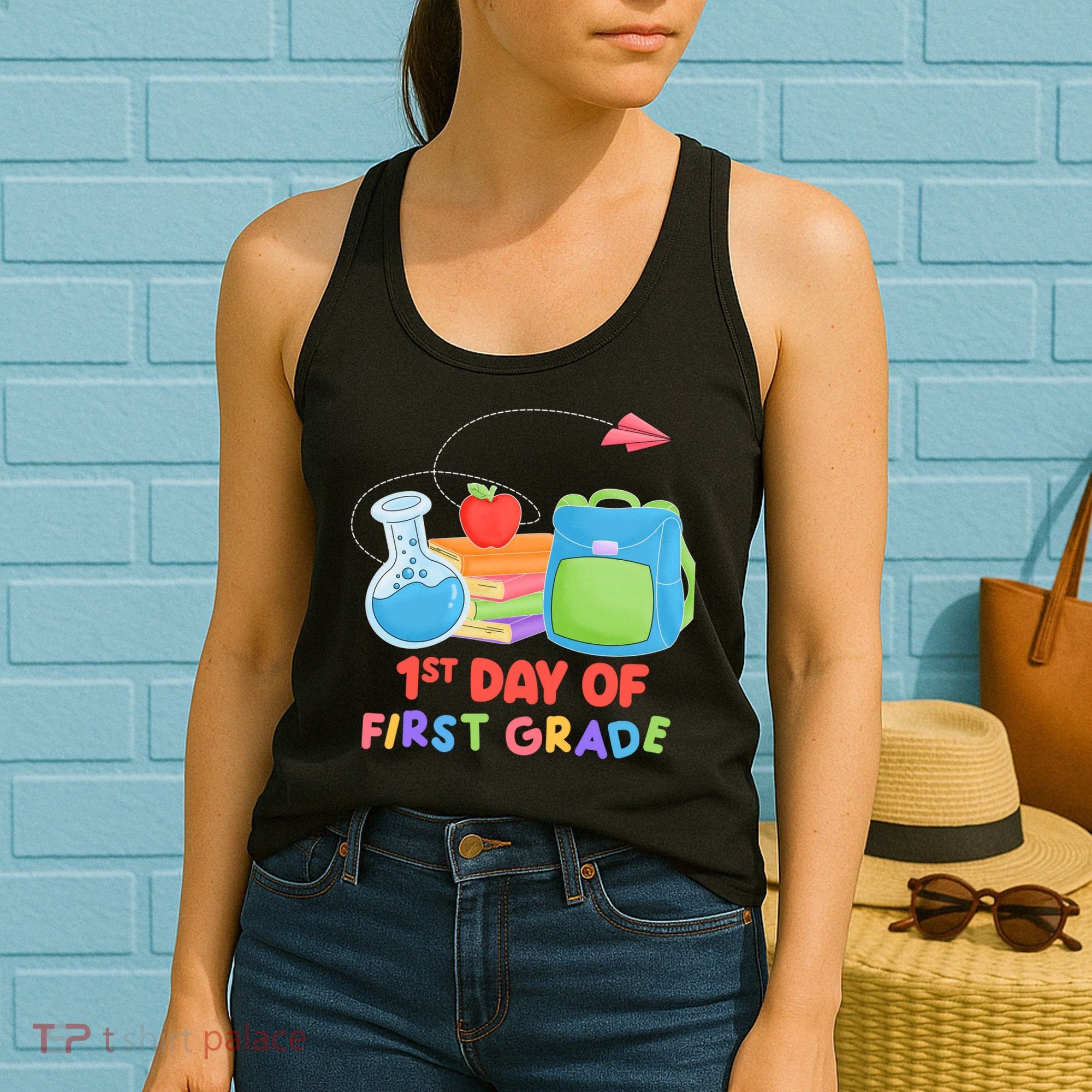 1st Day Of First Grade Cute Back To School Women's Tank Top