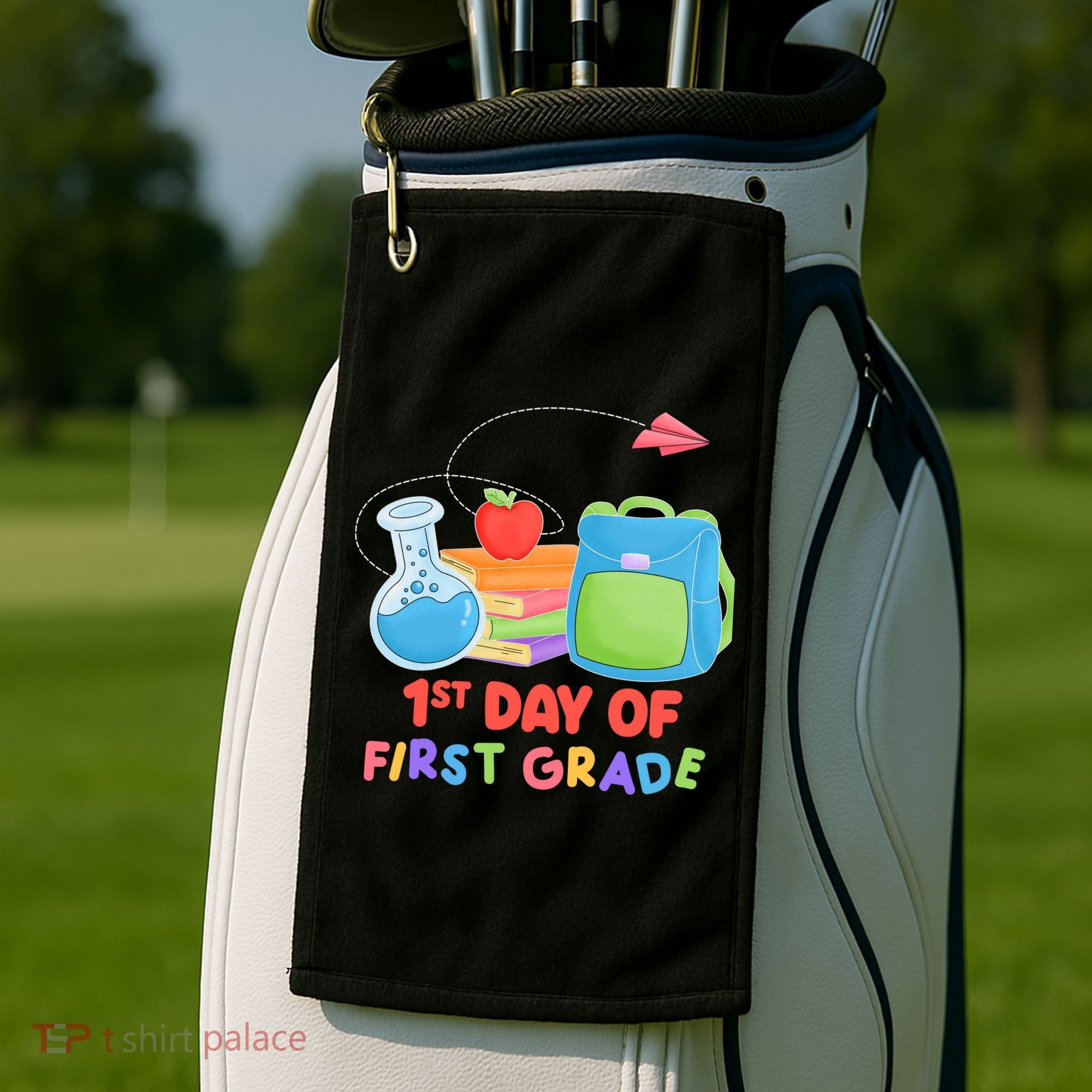 1st Day Of First Grade Cute Back To School Golf Towel