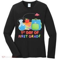 1st Day Of First Grade Cute Back To School Women's Long Sleeve Shirt thumb 0