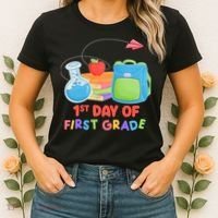 1st Day Of First Grade Cute Back To School Women's T-Shirt thumb 2