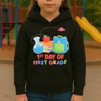 1st Day Of First Grade Cute Back To School Kids Hoodie thumb 3