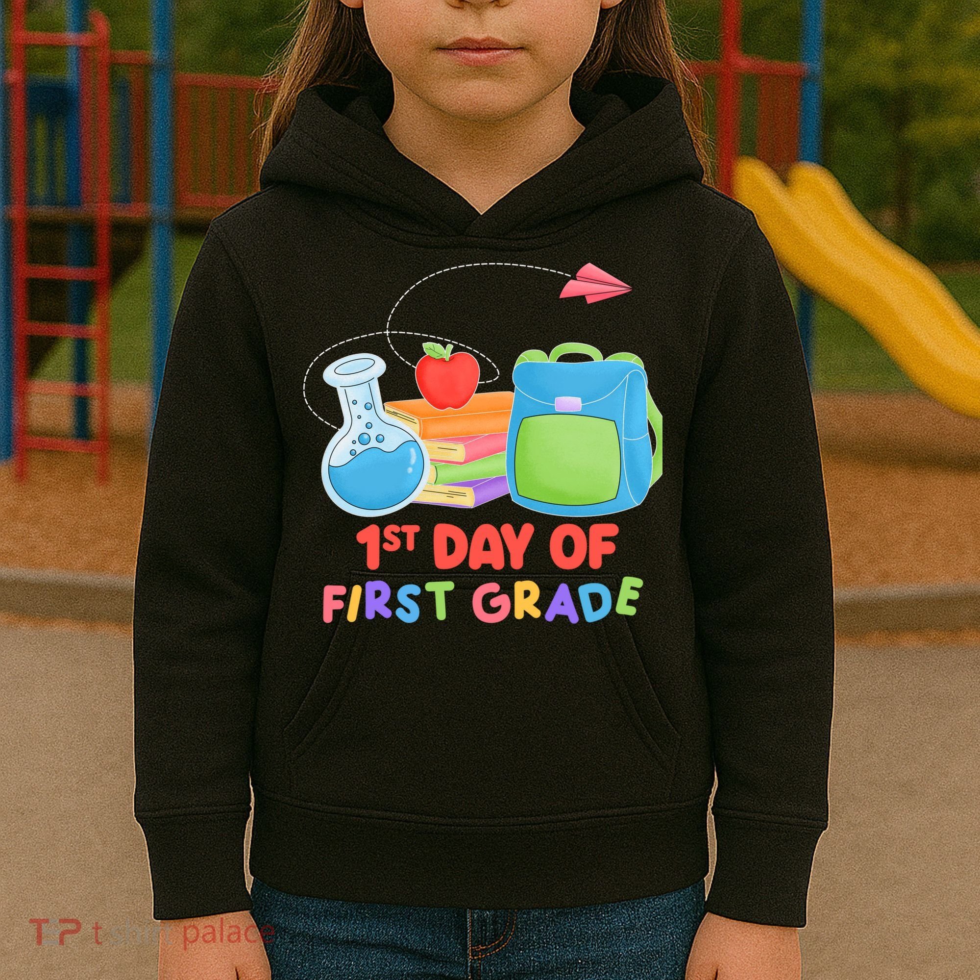 1st Day Of First Grade Cute Back To School Kids Hoodie