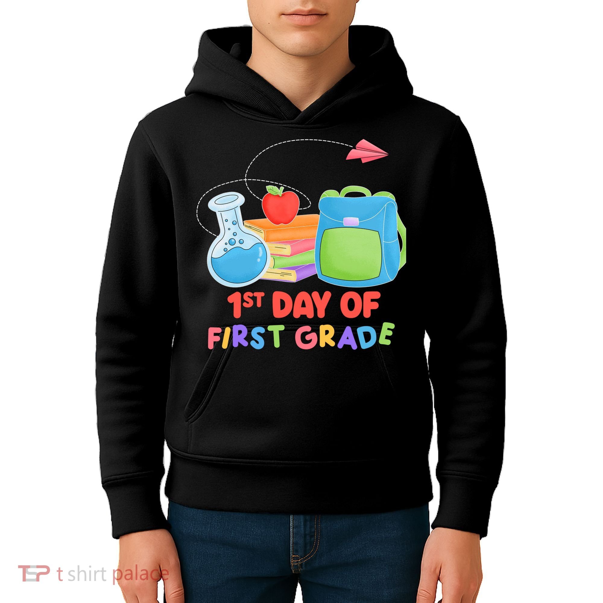1st Day Of First Grade Cute Back To School Kids Hoodie