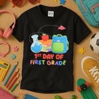 1st Day Of First Grade Cute Back To School Kids T-Shirt thumb 3