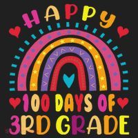 100 Day Of Third 3rd Grade Rainbow 100th Teacher Women's Sweatshirt thumb 2