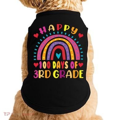 100 Day Of Third 3rd Grade Rainbow 100th Teacher Doggie Tank