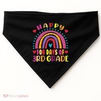 100 Day Of Third 3rd Grade Rainbow 100th Teacher USA-Made Doggie Bandana thumb 0
