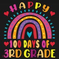 100 Day Of Third 3rd Grade Rainbow 100th Teacher Apron thumb 3