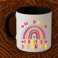 100 Day Of Third 3rd Grade Rainbow 100th Teacher Coffee Mug thumb 2