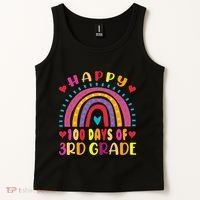 100 Day Of Third 3rd Grade Rainbow 100th Teacher Tank Top thumb 2