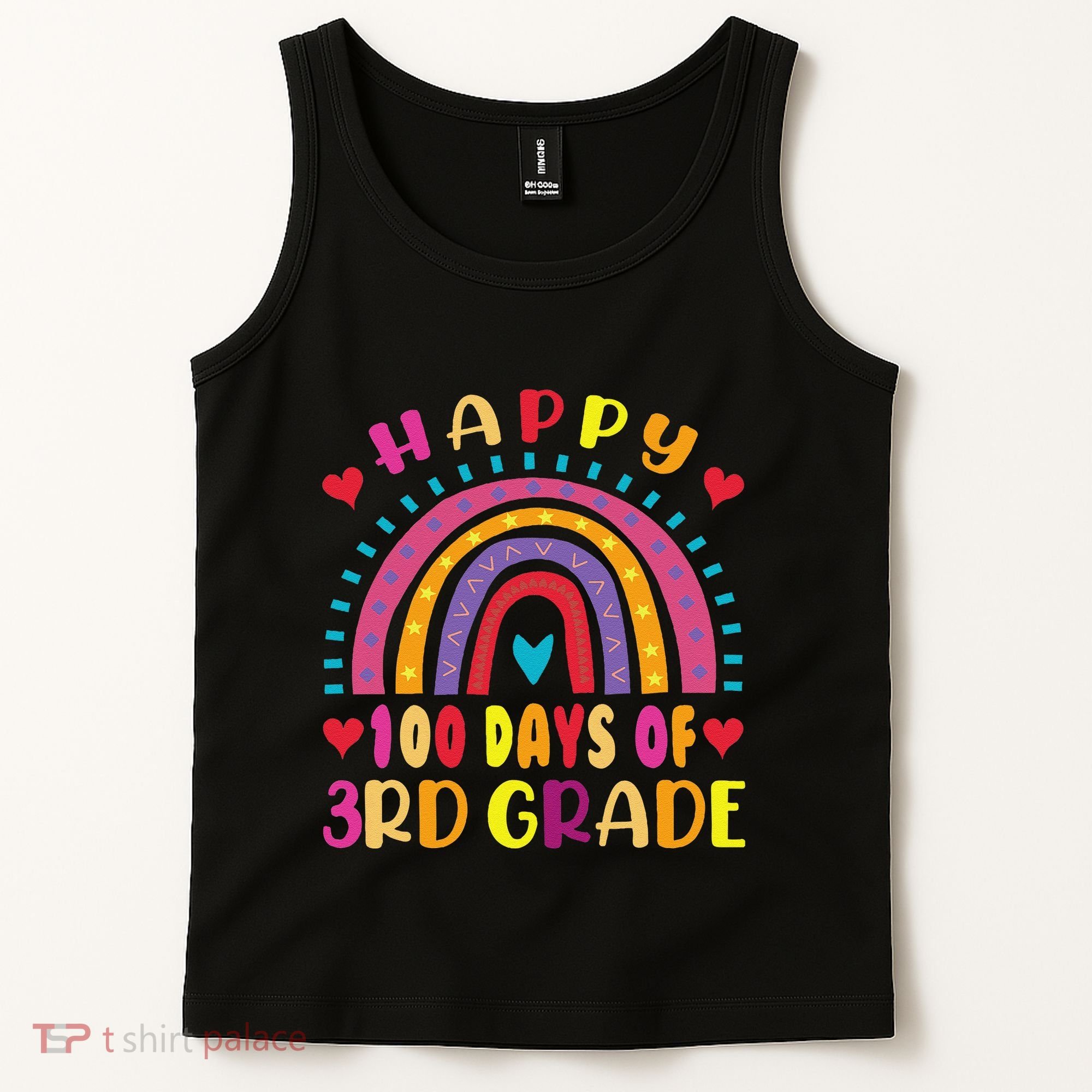 100 Day Of Third 3rd Grade Rainbow 100th Teacher Tank Top