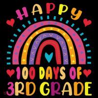 100 Day Of Third 3rd Grade Rainbow 100th Teacher Women's T-Shirt thumb 6