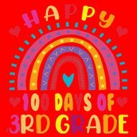 100 Day Of Third 3rd Grade Rainbow 100th Teacher Santa Hat thumb 1