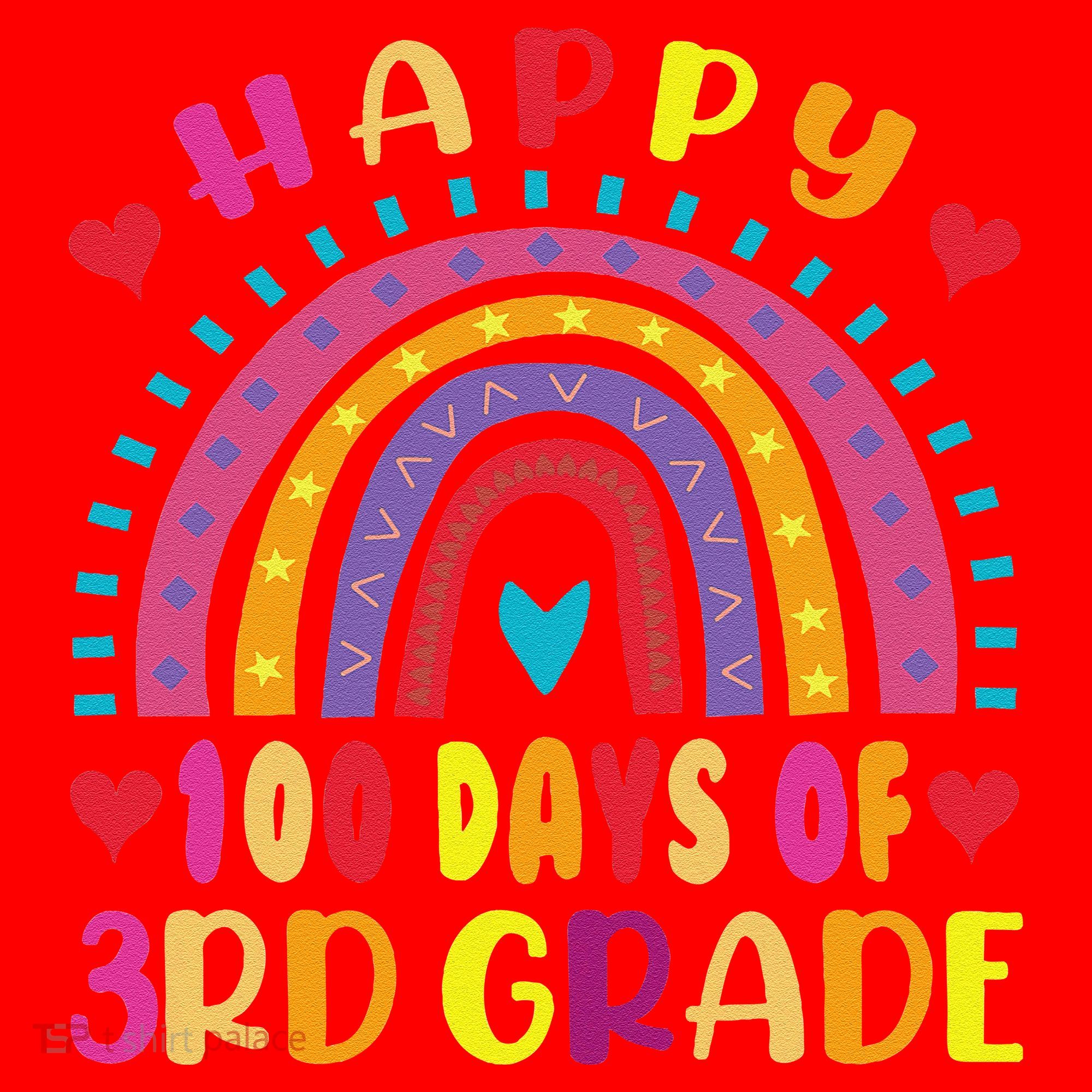 100 Day Of Third 3rd Grade Rainbow 100th Teacher Santa Hat