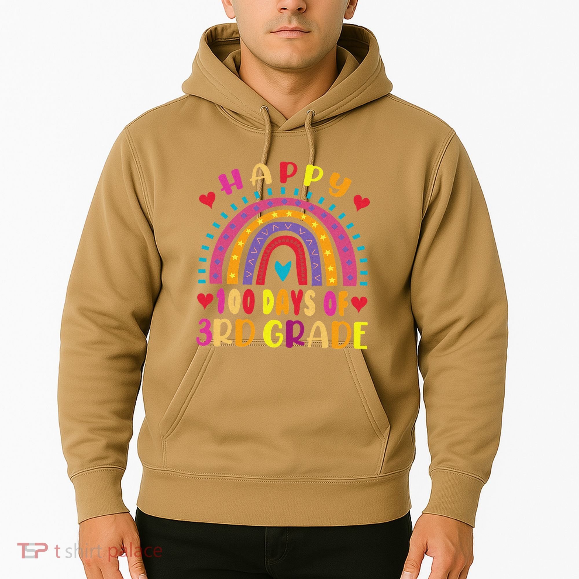 100 Day Of Third 3rd Grade Rainbow 100th Teacher Hoodie