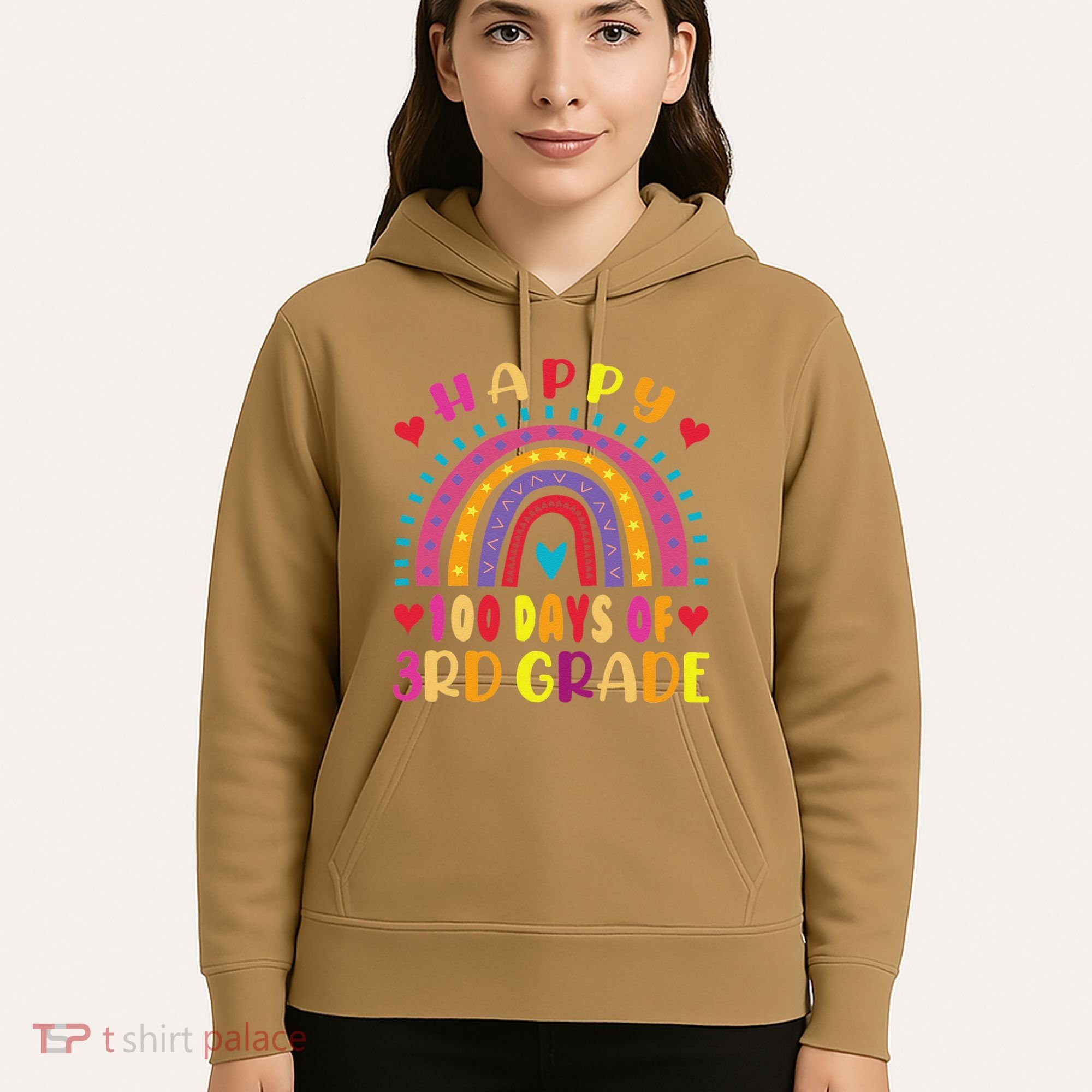 100 Day Of Third 3rd Grade Rainbow 100th Teacher Hoodie