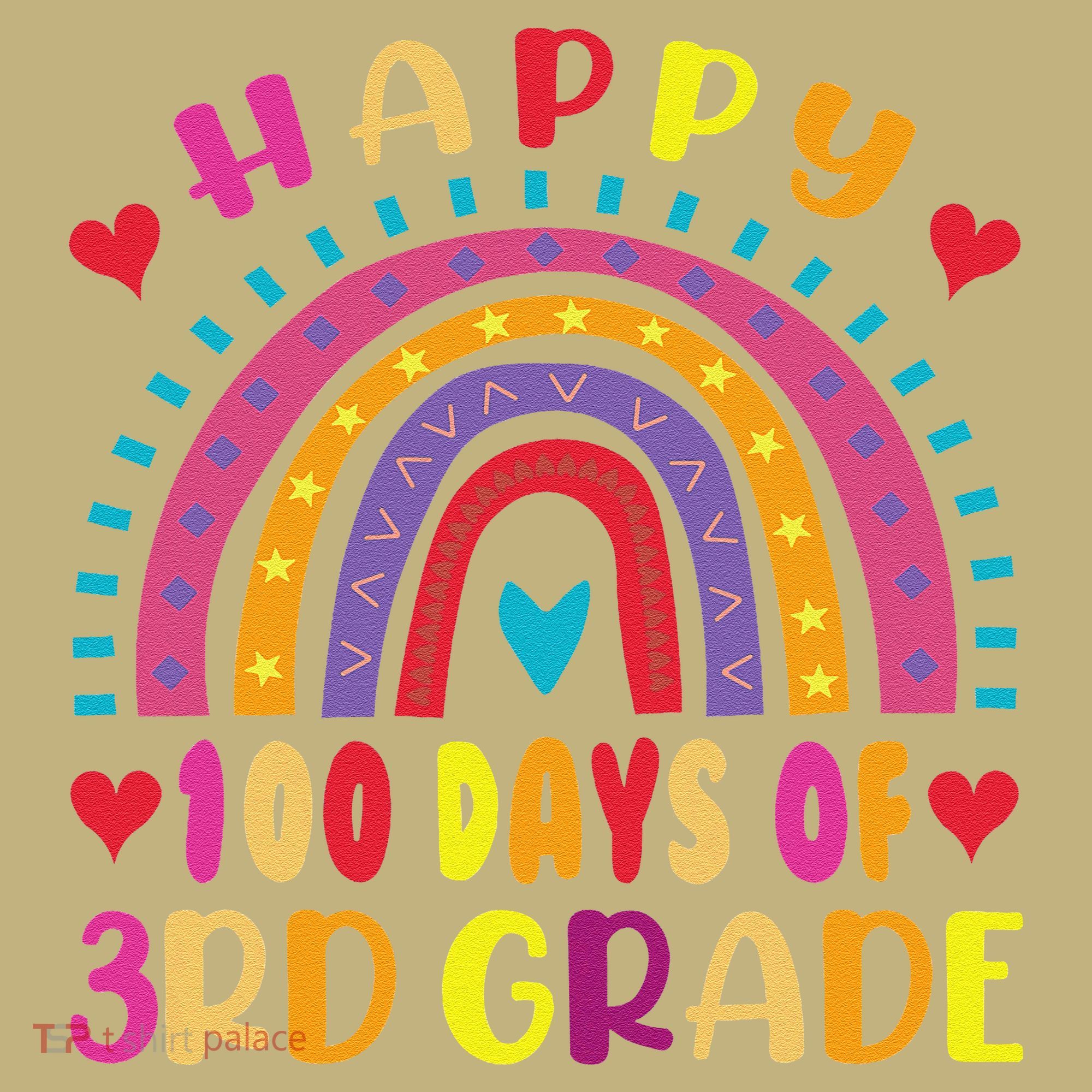 100 Day Of Third 3rd Grade Rainbow 100th Teacher Sweatshirt