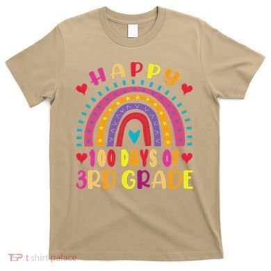 100 Day Of Third 3rd Grade Rainbow 100th Teacher T-Shirt