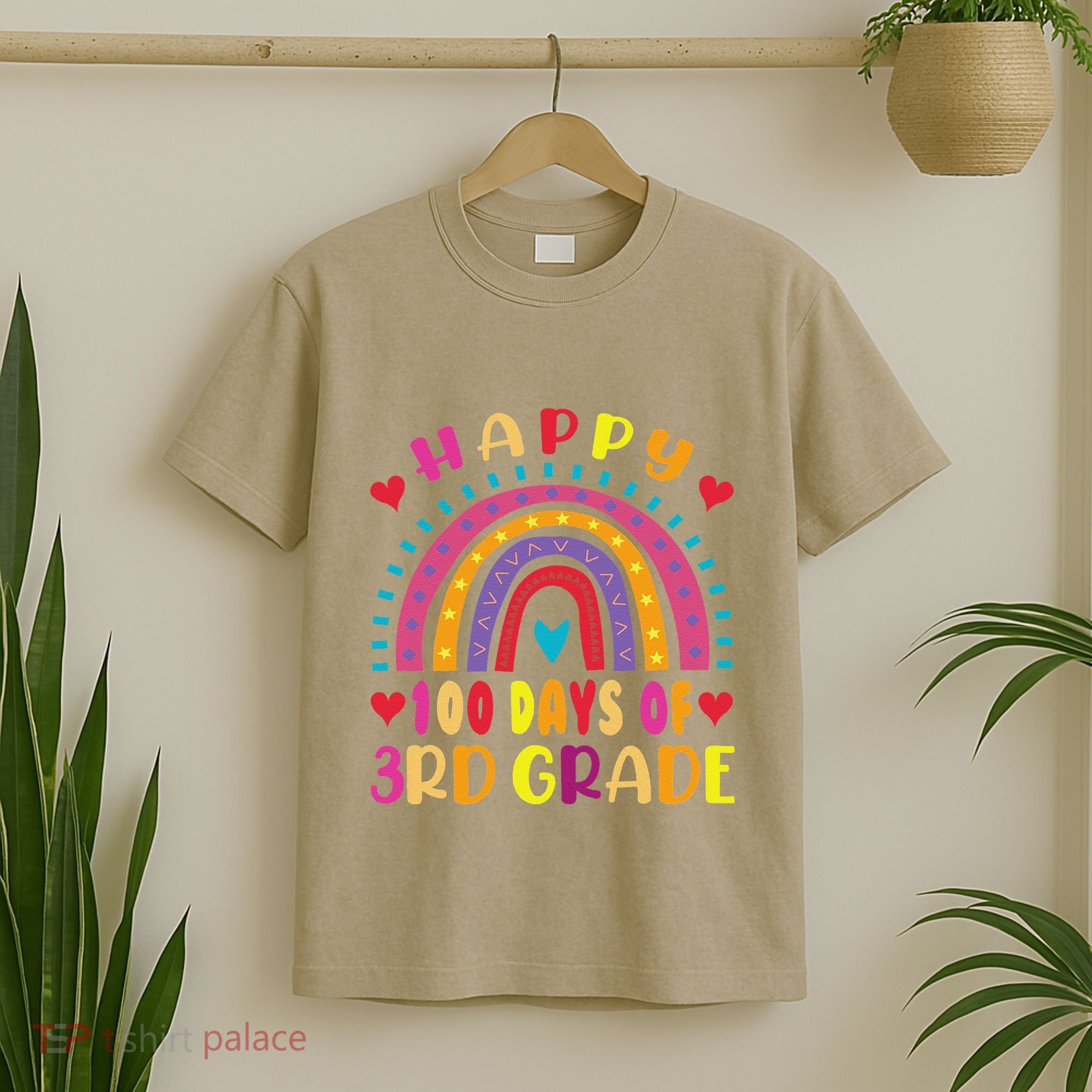 100 Day Of Third 3rd Grade Rainbow 100th Teacher T-Shirt