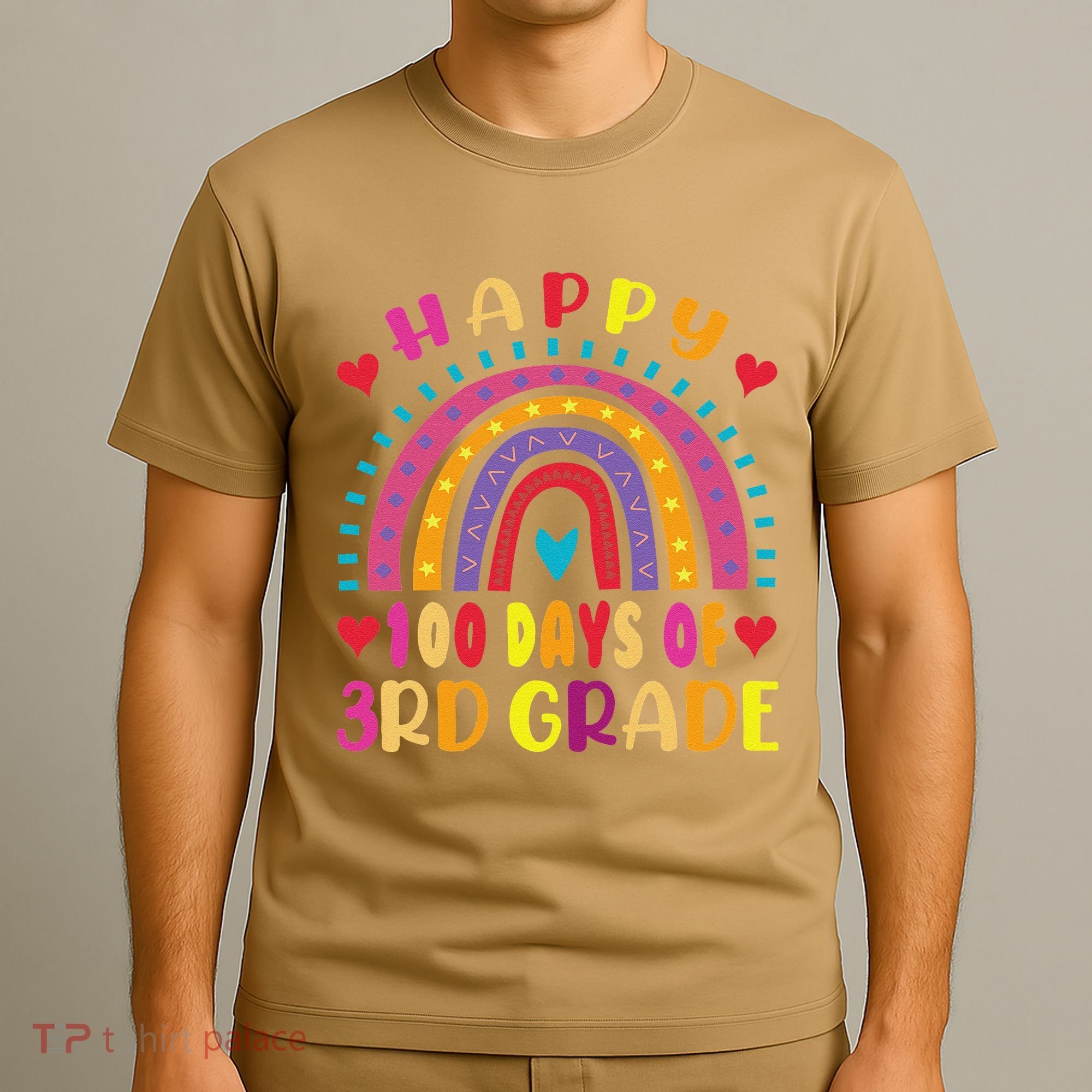 100 Day Of Third 3rd Grade Rainbow 100th Teacher T-Shirt