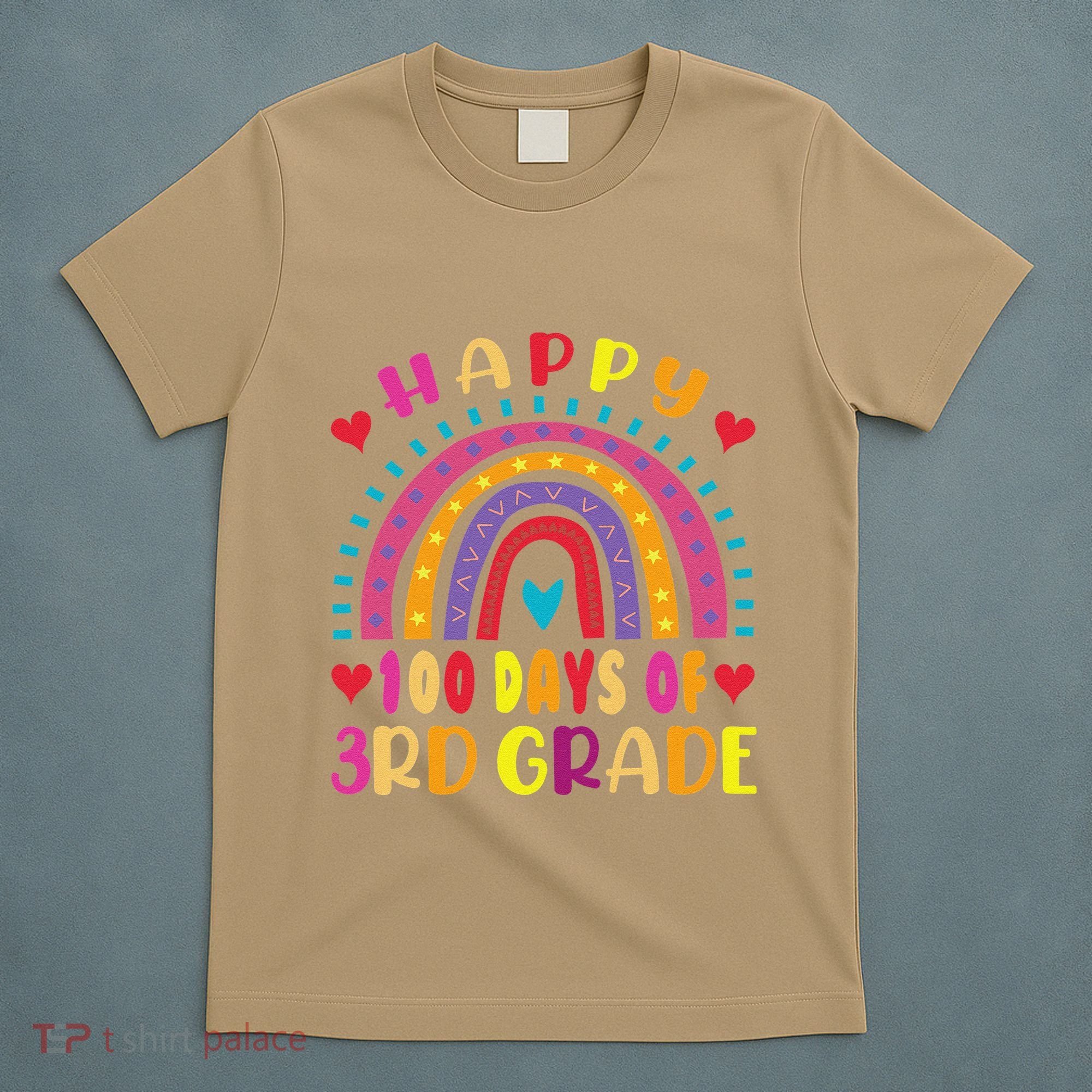 100 Day Of Third 3rd Grade Rainbow 100th Teacher T-Shirt