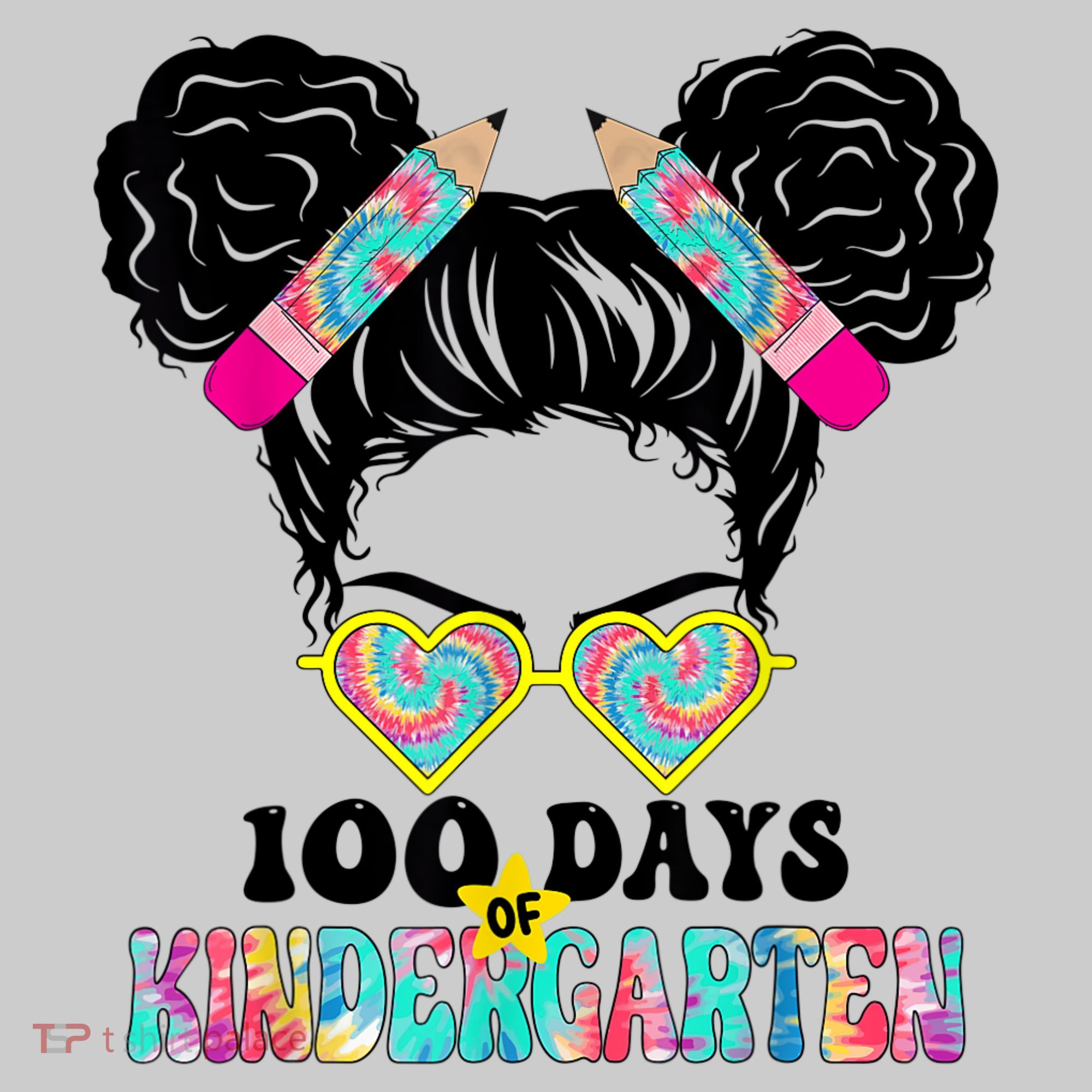 100 Days Of Kindergarten Girls Messy 100th Day Of School T-Shirt