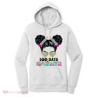 100 Days Of Kindergarten Girls Messy 100th Day Of School Women's Hoodie thumb 0