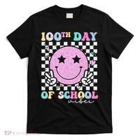 100th Day Of School Vibes Cute Groovy 100 Days Of School T-Shirt thumb 0
