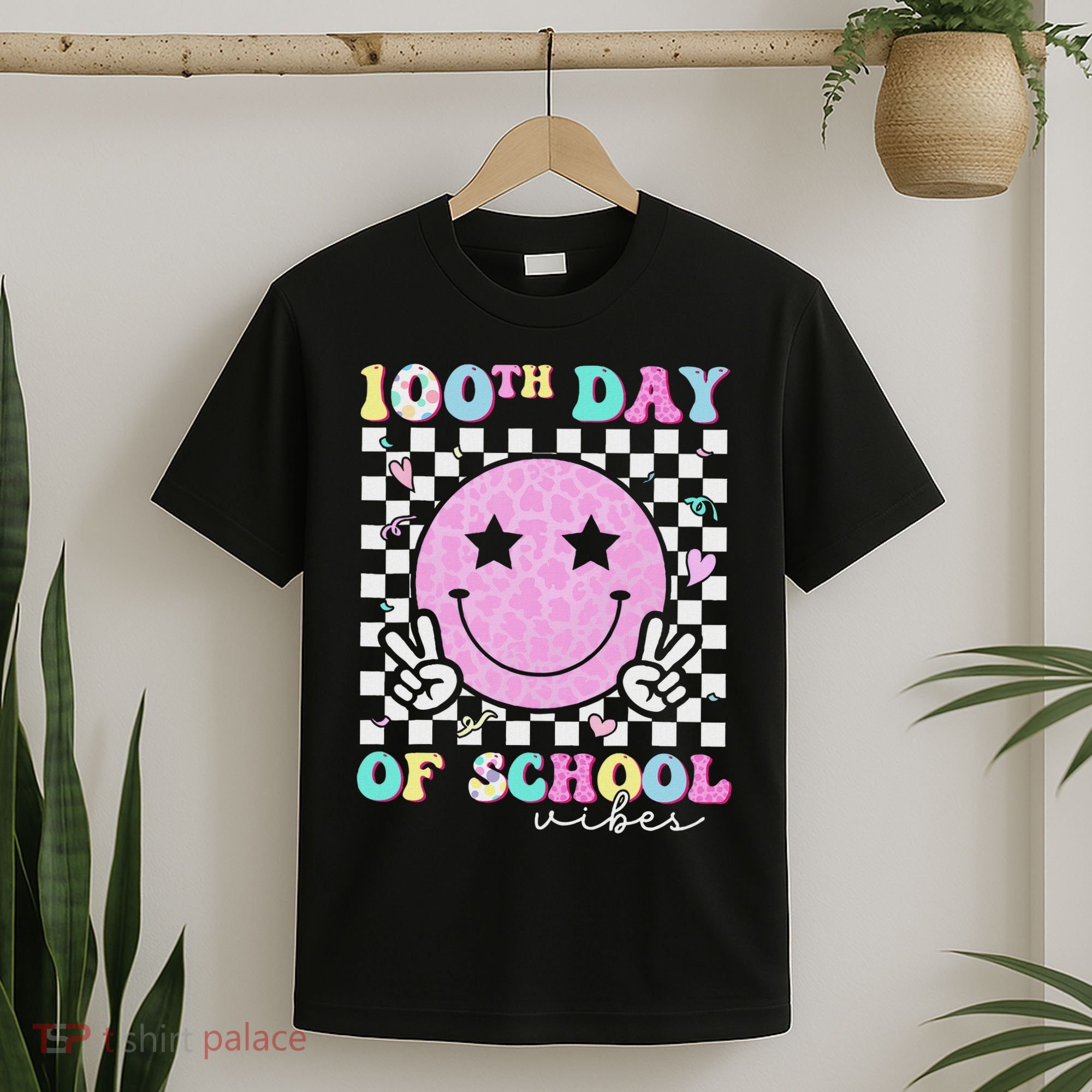 100th Day Of School Vibes Cute Groovy 100 Days Of School T-Shirt