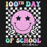 100th Day Of School Vibes Cute Groovy 100 Days Of School Women's Hoodie thumb 2