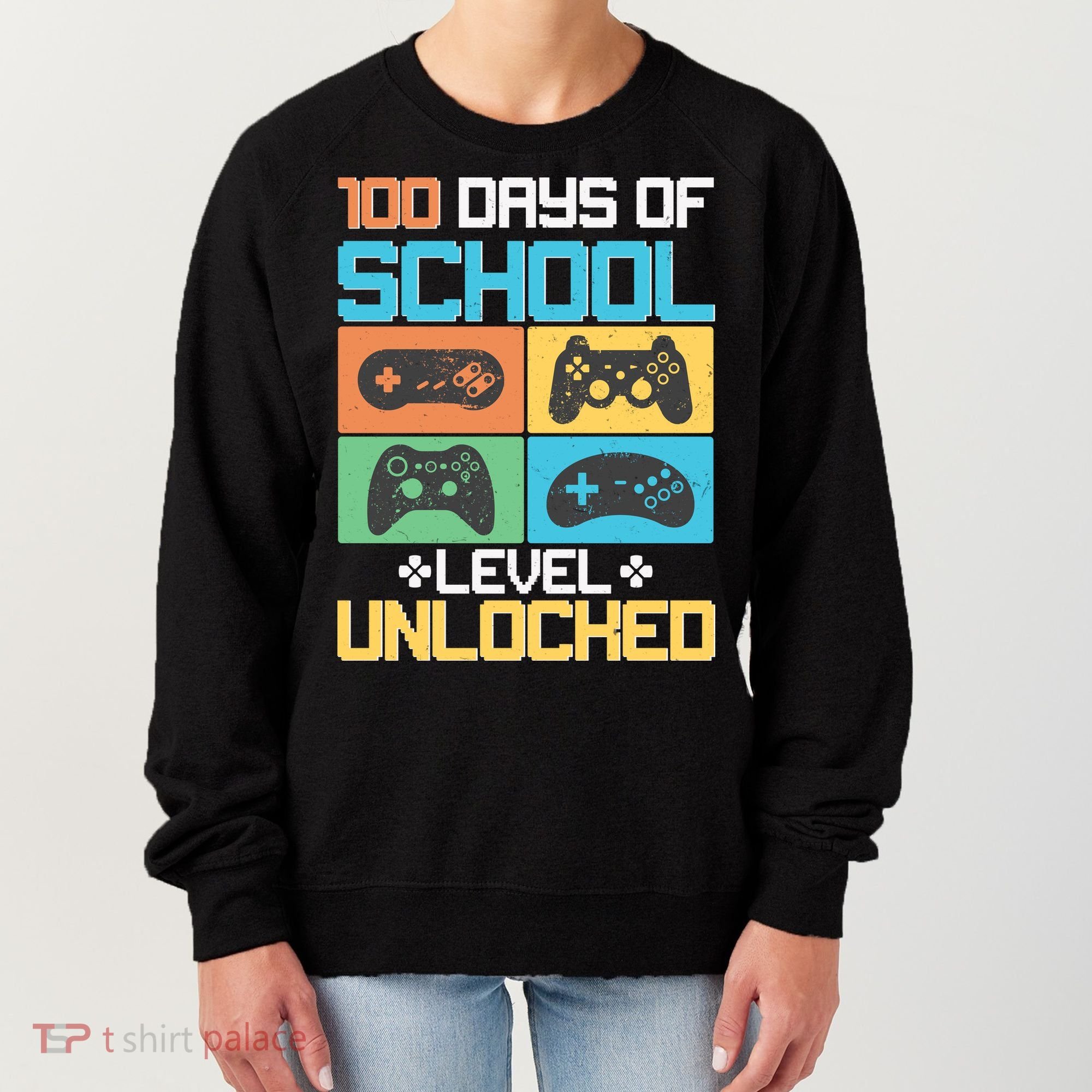 100 Days Of School Level Unlocked Video Game Fan Women's Sweatshirt