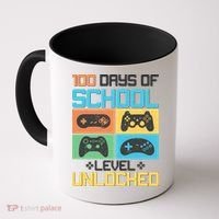 100 Days Of School Level Unlocked Video Game Fan Coffee Mug thumb 0